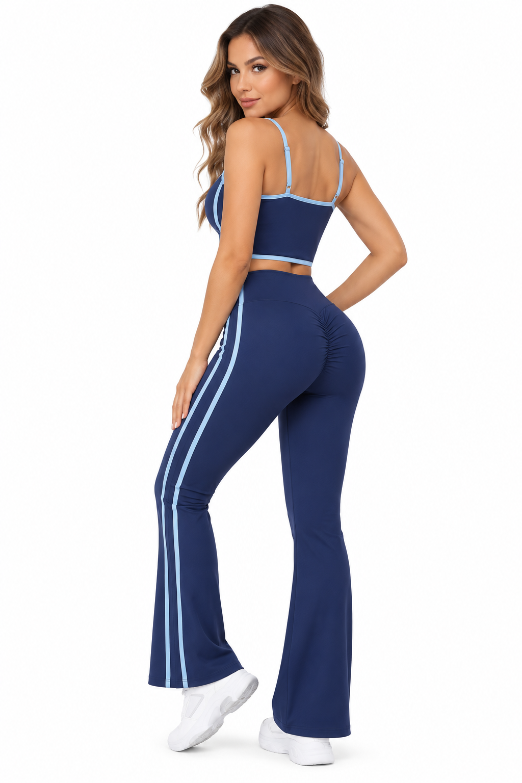 Conjunto Top y Calza Flare Líneas en Contraste CH252